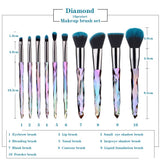10 PCS Diamond Handle Makeup Brushes Set
