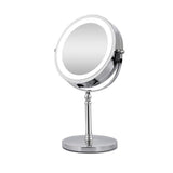 10X Magnifying Rotatable Double Sided Makeup Mirror with LED Light