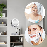 10X Magnifying Rotatable Double Sided Makeup Mirror with LED Light