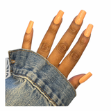 Orange Creamsicle | 24 pc Medium Square Press On Nails (No Sizing Required)