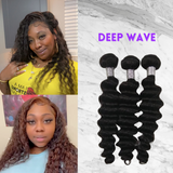 Deep Wave Hair Bundles Human Weaves Virgin Deep Wave Brazilian Hair 1 Bundle