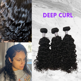 Deep Curl Hair Bundles Human Weaves Virgin Deep Curly Brazilian Hair 1 Bundle